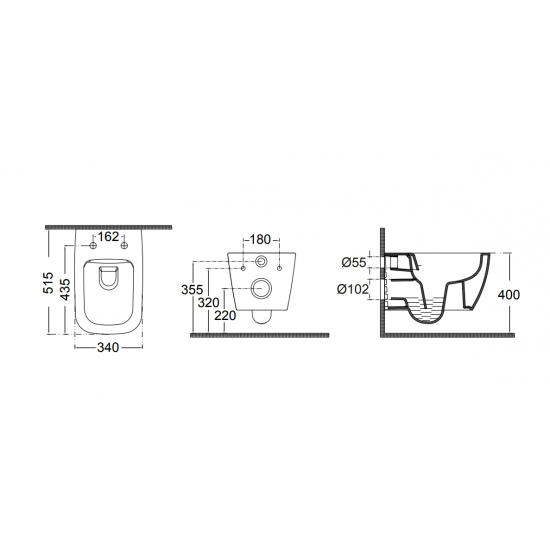 Κρεμαστή λεκάνη MIZO 51,5 Rimless 508-361600SC-401 Μαύρη Ματ Κρεμαστή λεκάνη MIZO 51,5 Rimless 508-361600SC-401 Μαύρη Ματ
